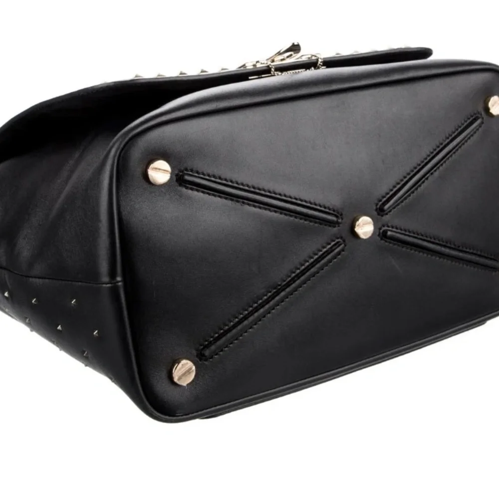 Valentino Garavani Black Leather Studded Crossbody/Shoulder Bag - Picture 5 of 5